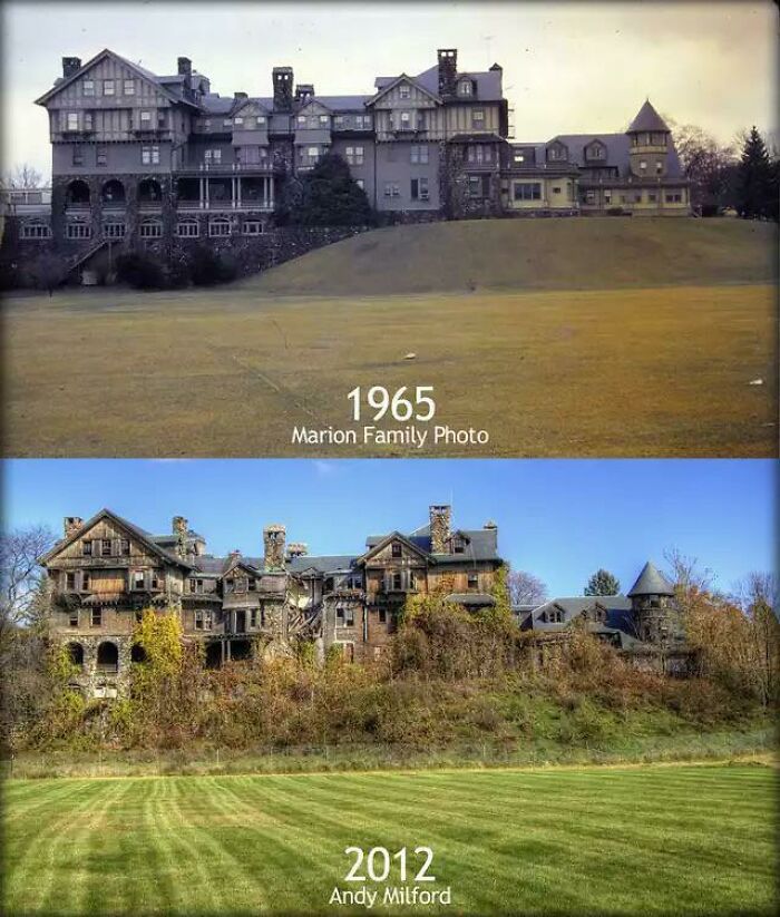 What An Abandoned Mansion Looks Like As It Deteriorates When It's Not Cared For Between 1965 And 2012