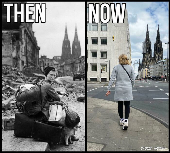 Cologne, Germany 1944 vs. Now