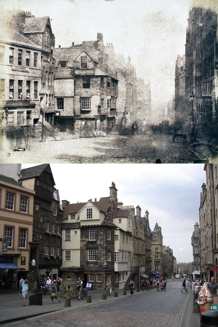 The Royal Mile, Edinburgh, Scotland - C.1847 And Today