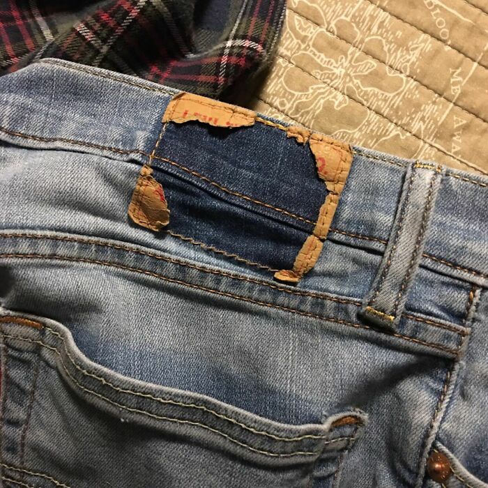 The Patch On My Jeans Came Off Revealing Its Original Color