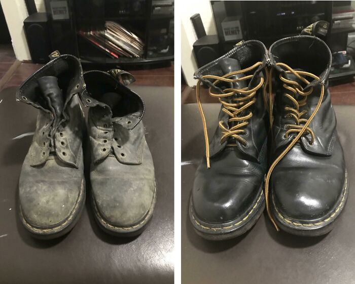 I Restored A Beat To Hell Old Pair Of Doc Martens I Found Lying Around My Neighborhood