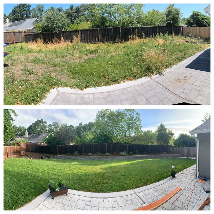 Before And After Of My Marathon Of A Backyard Project