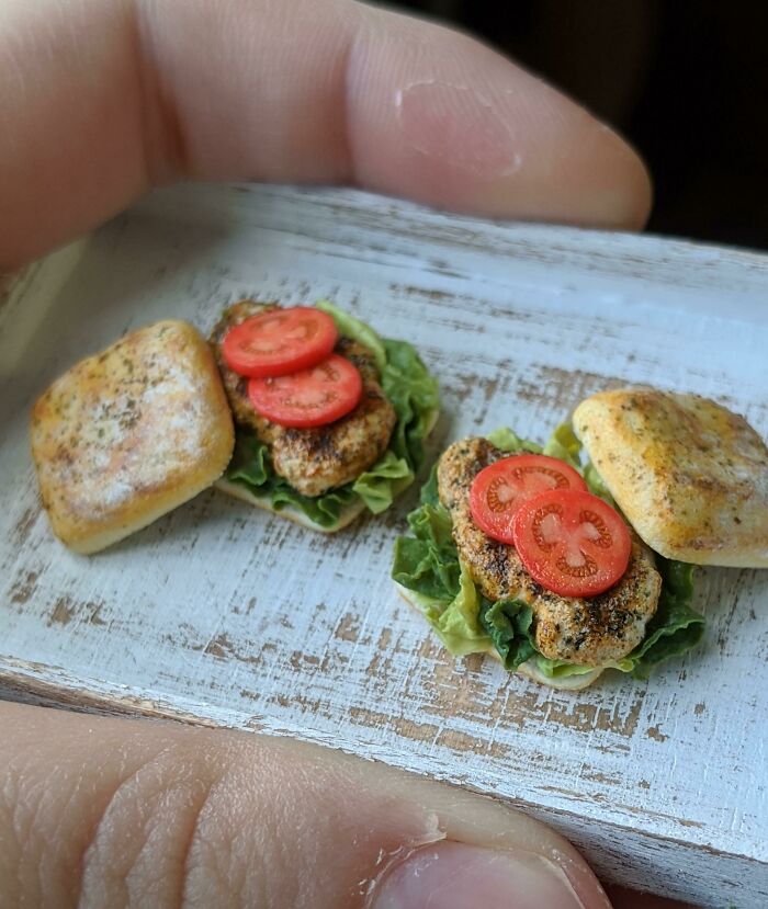 I Made Grilled Chicken Sandwiches On Ciabatta Bread Out Of Clay