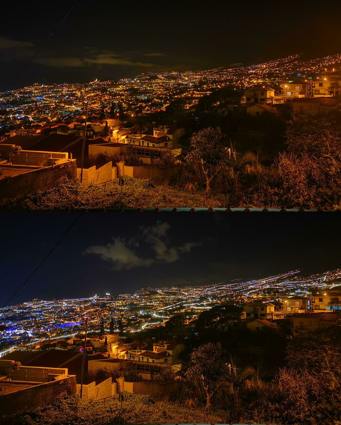 Madeira Before And After Christmas Lights Came On