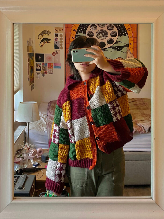 I Crocheted A Funky 70s Inspired Cardigan