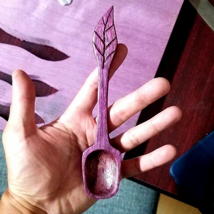 Spoon Made With Purpleheart Wood