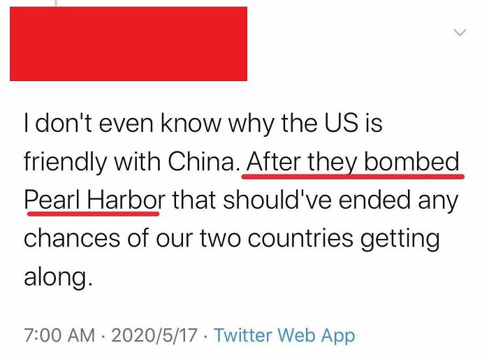 "China Bombed Pearl Harbor"