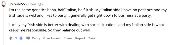 My Italian Side I Have No Patience And My Irish Side Is Wild And Likes To Party