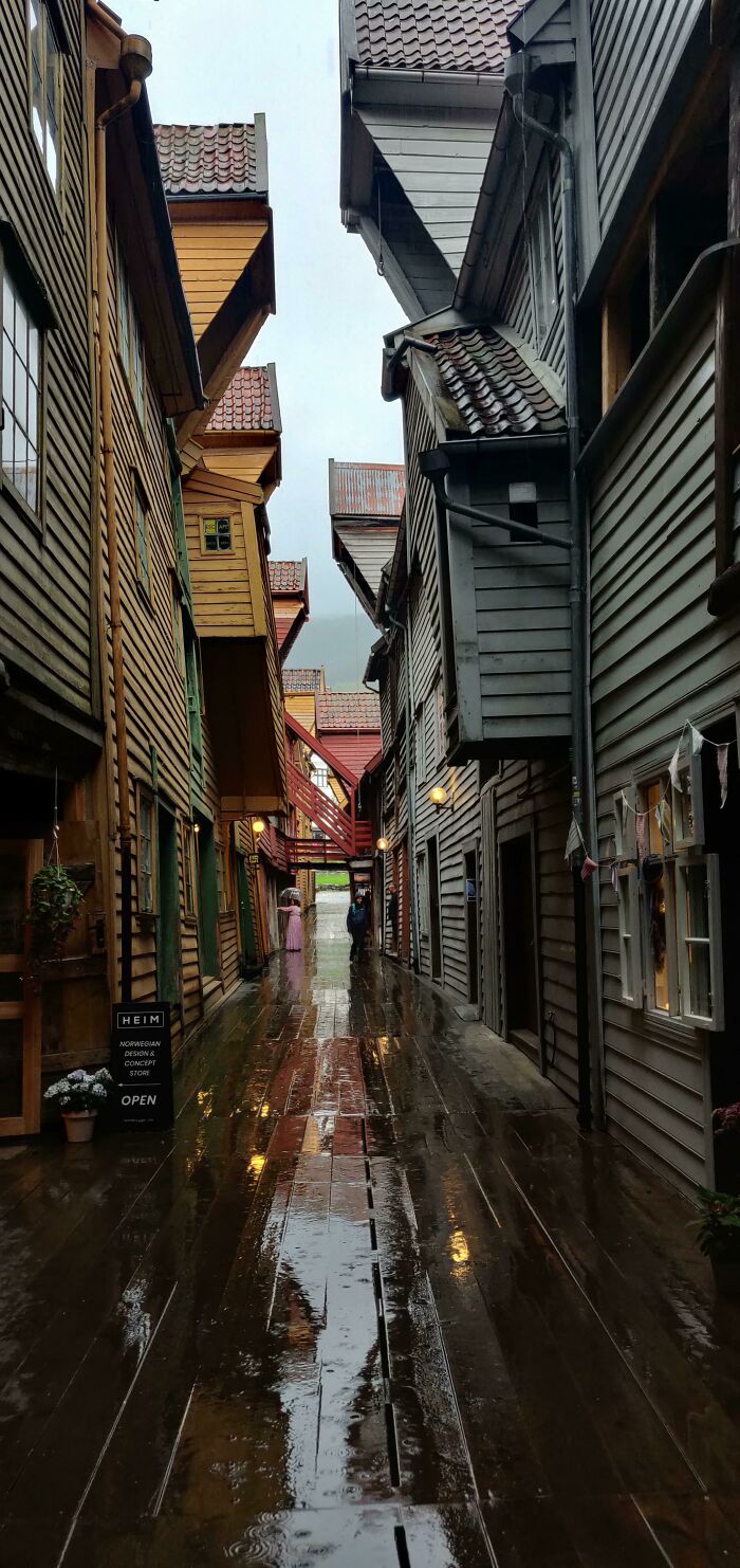 Casas de madera en Bergen, Noruega