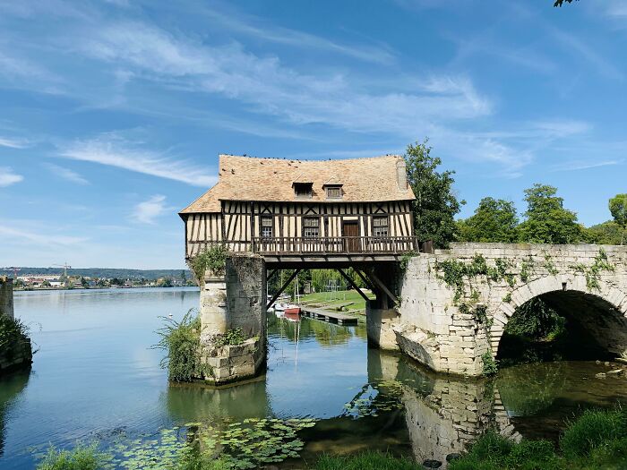 A Water Mill From The 12th (The Bridge) And The 16th (The Mill) Century In France