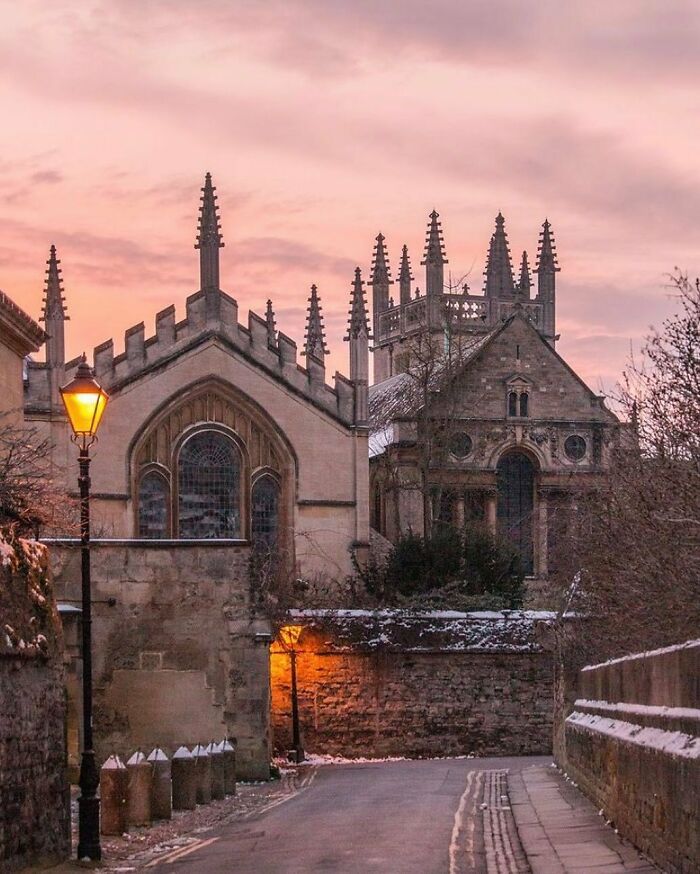 Nieve en la Universidad de Oxford