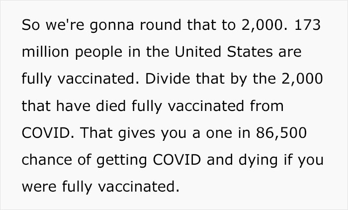 Mom Uses Math To School A Covid Skeptic On The Odds Of Surviving Covid With And Without A Vaccine Mom Uses Math To School A Covid Skeptic On The Odds Of Surviving Covid With And Without A Vaccine