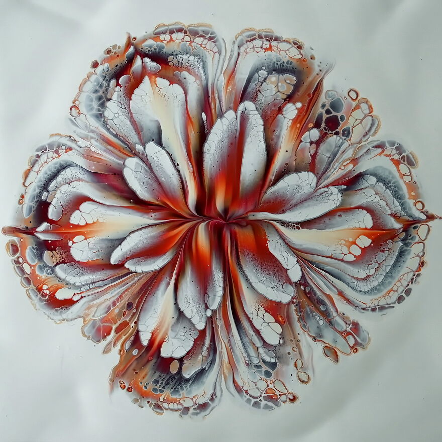 Acrylic Pour Flower Painting ~ Cup Bottom Reverse Dip ~ Fluid Art Tutorial ~ Paint #withme