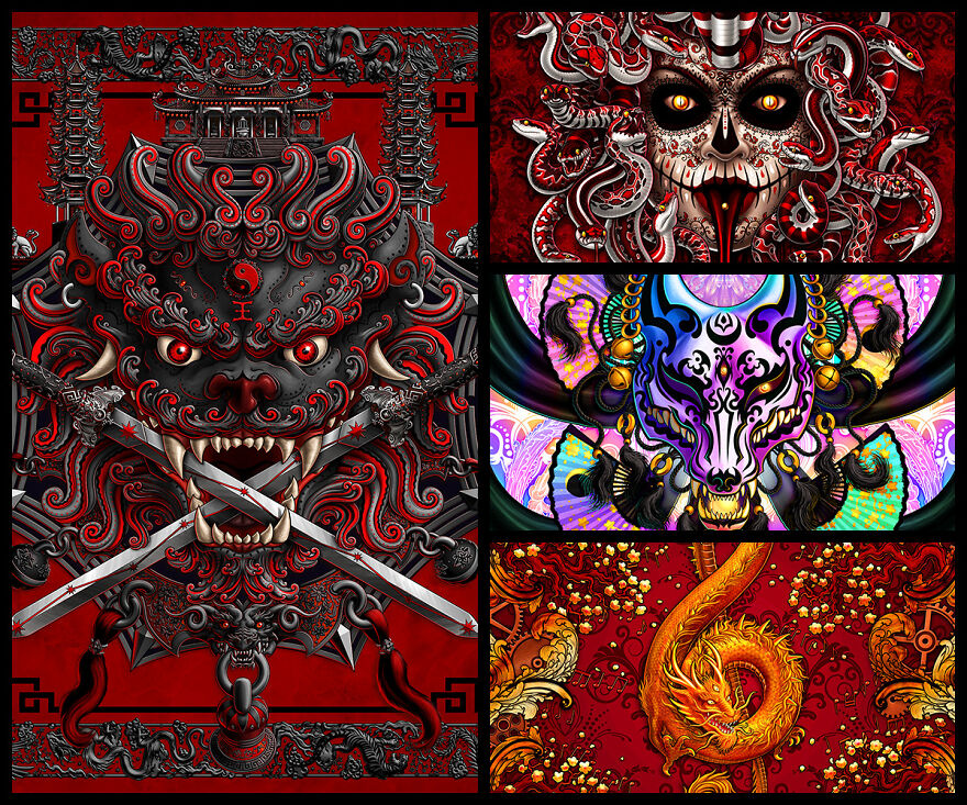 I Make Re Imagined Mythological Creatures In Gothic, Steampunk, Pastel And Other Color Styles