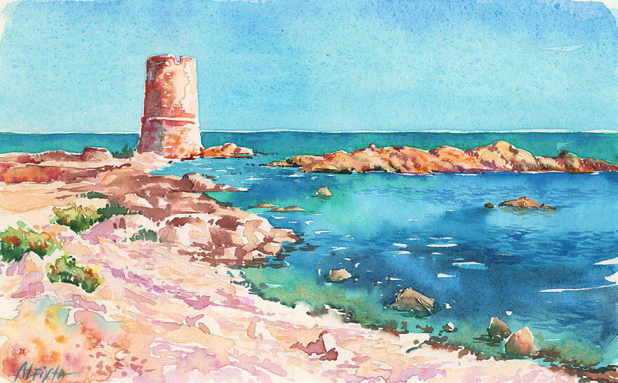 There Is Colour Everywhere, Even In The Shadows. Sardinia Is In Watercolour.