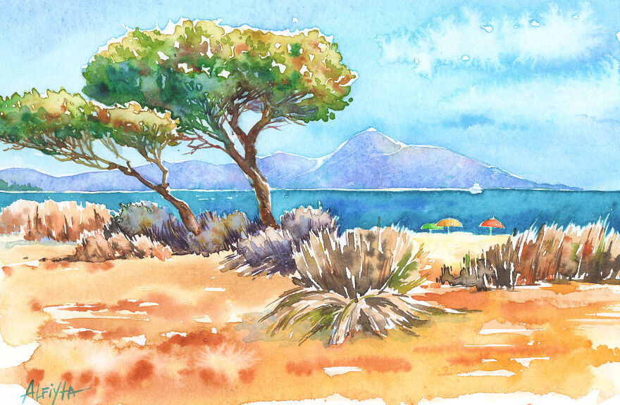 There Is Colour Everywhere, Even In The Shadows. Sardinia Is In Watercolour.