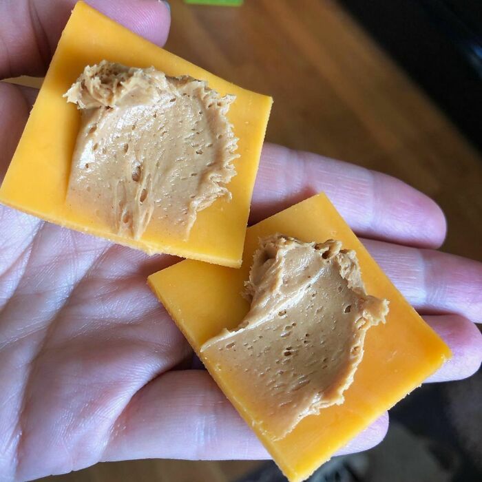Medium Cheddar And Peanut Butter. I Know. I Know It Sounds Weird... Just Trust Me