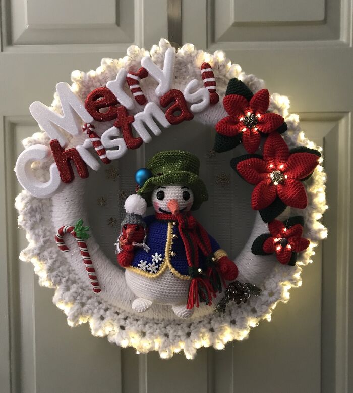 Crocheted This Wreath.