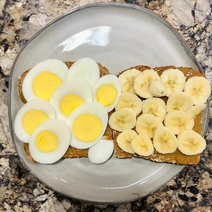 Ezekiel Toast With Nut Butter And A Hard-Boiled Egg
