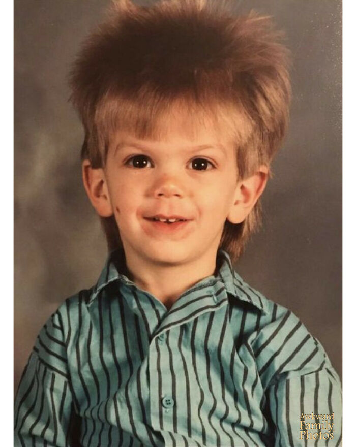 My Friend Mike’s Rock Star Mullet When He Was Two Years Old In 1989 In Fairbanks, Alaska. I Think It’s One Of The Best Photos On Earth