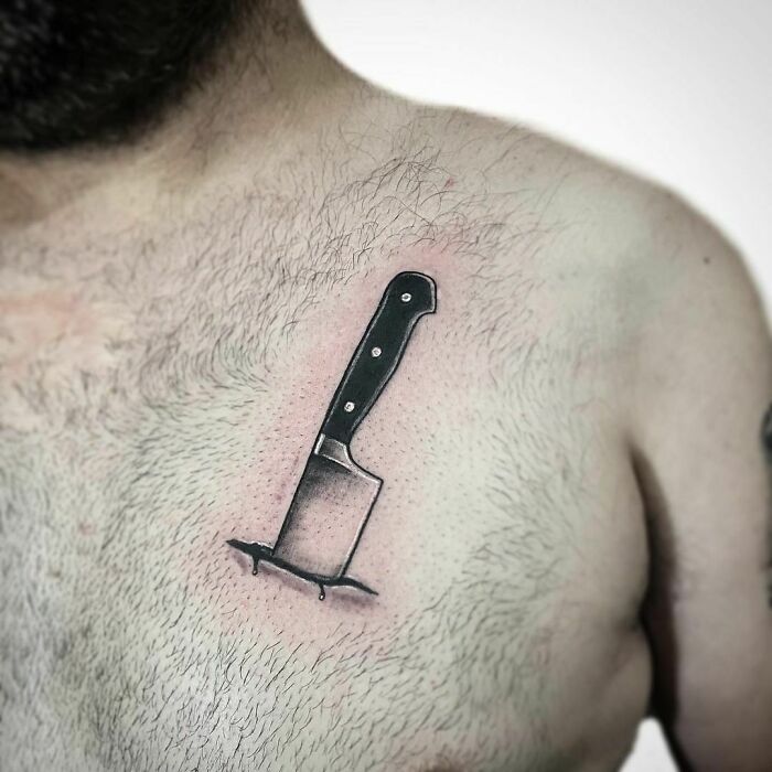 Knife As A Scar Cover-Up