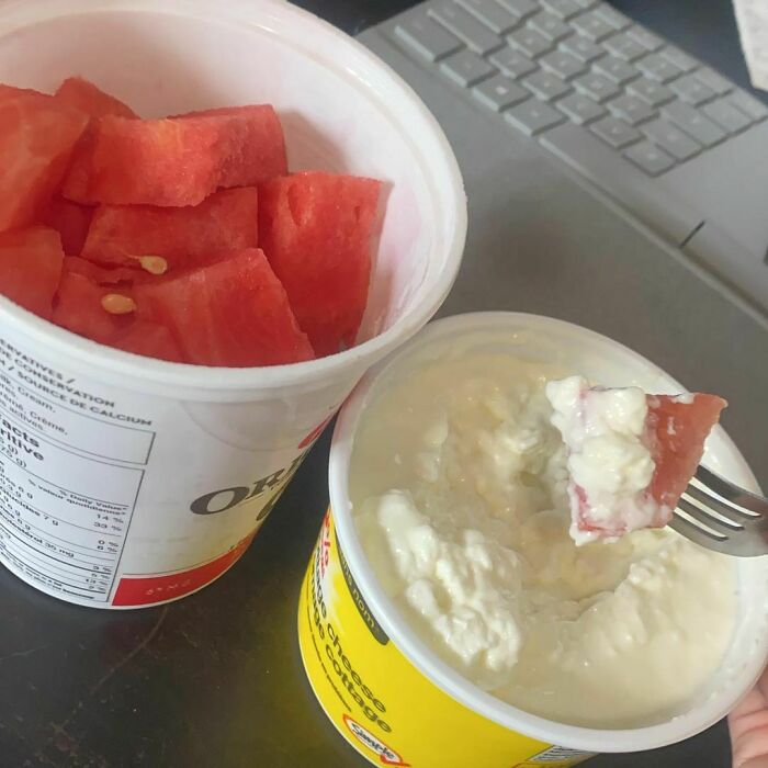 Has Anyone Ever Tried Watermelon And Cottage Cheese? I Love It