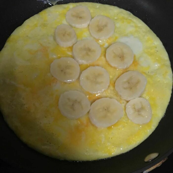 Banana Omelet. 7/10, As Much As I Hate To Say It. It Was Kinda Good, Like A Creamy Omelet