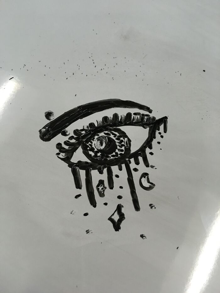 Drew On A Whiteboard At School
