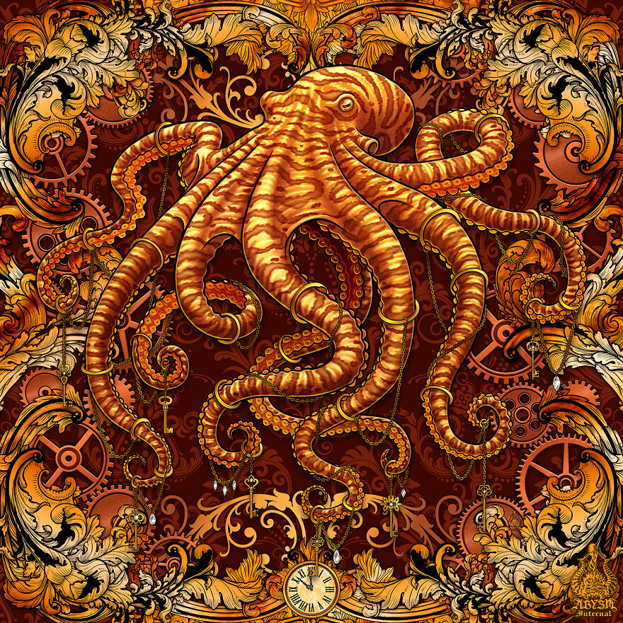 I Make Re Imagined Mythological Creatures In Gothic, Steampunk, Pastel And Other Color Styles