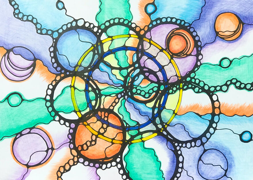 I Paint The Abstraction Smooth And Fluid.