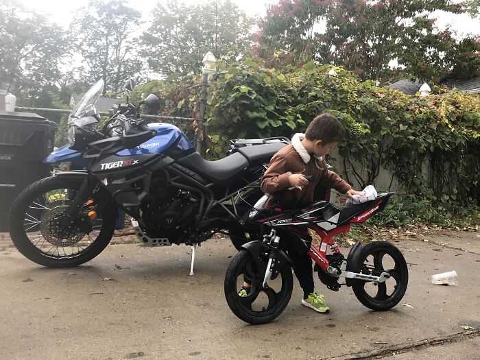 Buying My Son His First "Motorcycle" So He Can Be Just Like Dad.