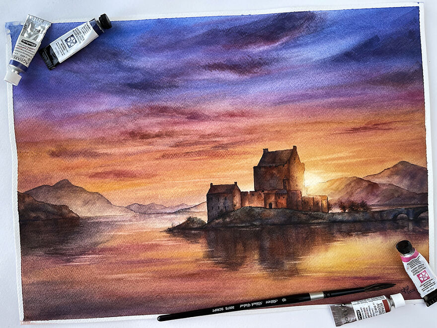 6/12: I Create Watercolor Landscapes With One Theme Within A Year