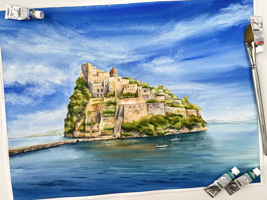 6/12: I Create Watercolor Landscapes With One Theme Within A Year