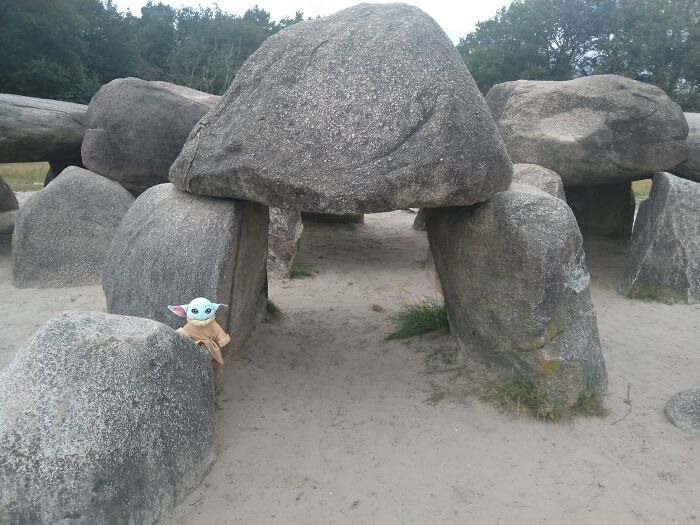 Baby Yoda's 1st Trip To The Dolmen In The Netherlands.