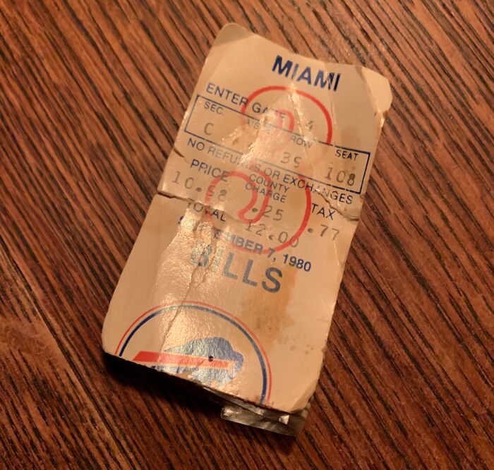 The Ticket To The Last Nfl Game I Was Able To Attend With My Father Before He Passed