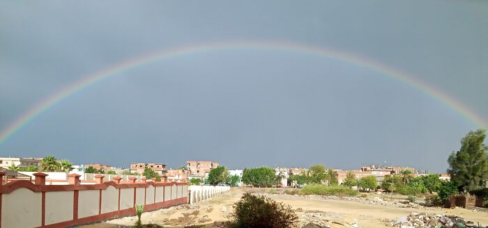 A Rainbow Shot In A Rural Egyptian Village.