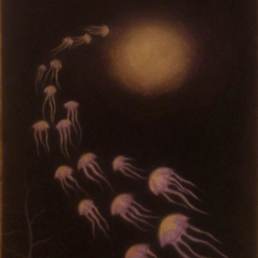 A Flight Of Jellyfish To The Moon
