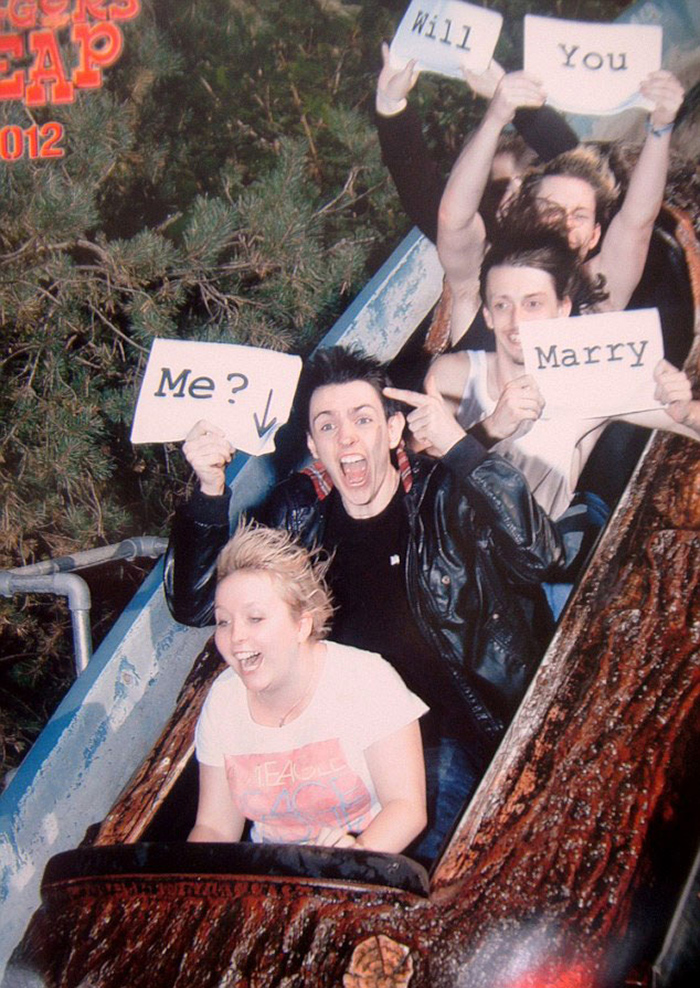 Rollercoaster Proposal (She Only Saw It When She Got The Souvenir Photo)