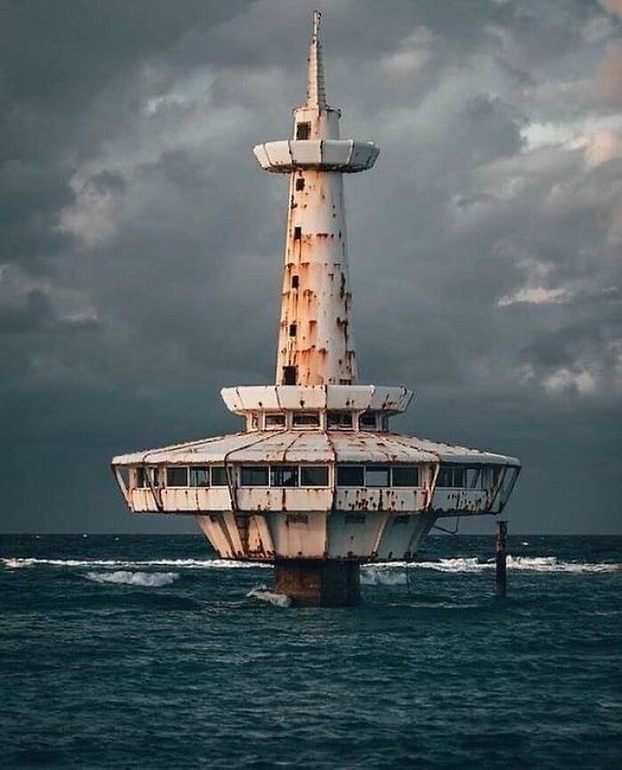 Abandoned Observation Tower At Coral Island, Bahamas
