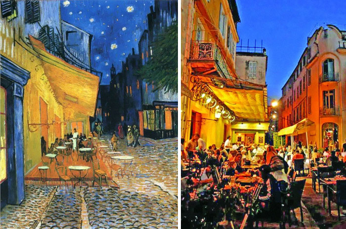 Van Gogh’s ‘Cafe Terrace At Night’ From 1888 And Present