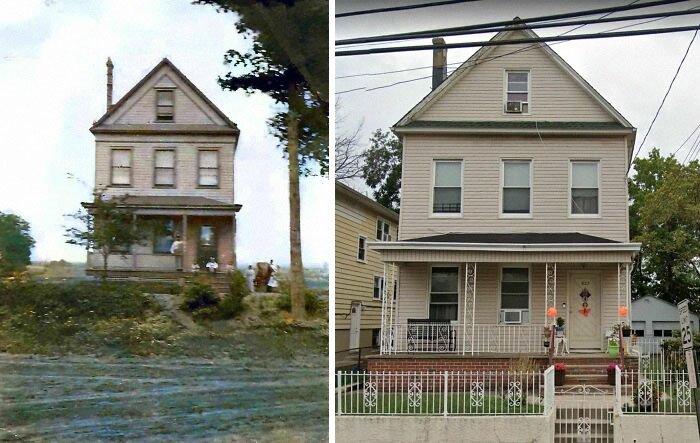 My Great Grandfather Built This House In Elizabeth Nj Circa 1900 When It Was Surrounded By Nothing But Farmland Next To How It Appears Today