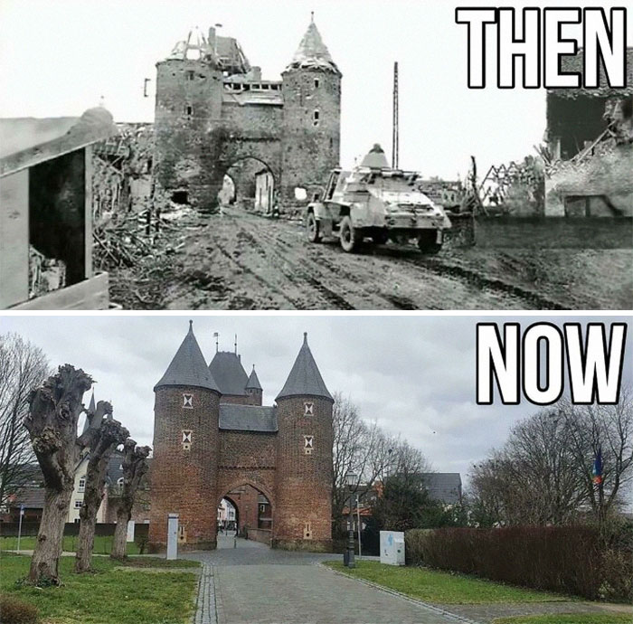 Xanten, Germany 1945 vs. Now