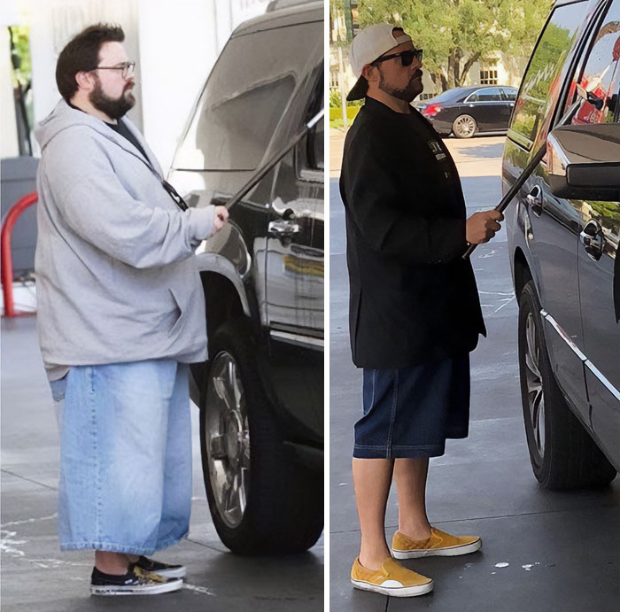 Kevin Smith Recreated His Famous “Jorts Picture” To Show Off His Dramatic Weight Loss After His Heart Attack