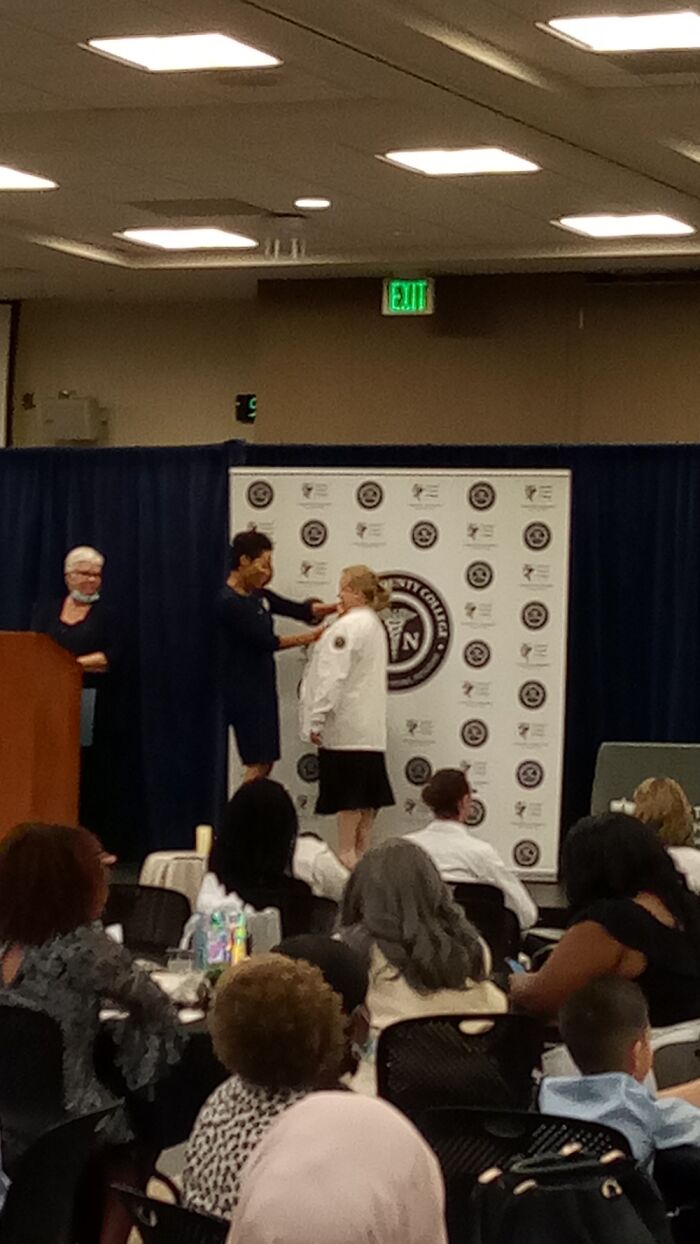 My Mom At Her Pining Ceremony For Her Lvn! I'm So Proud Of Her!