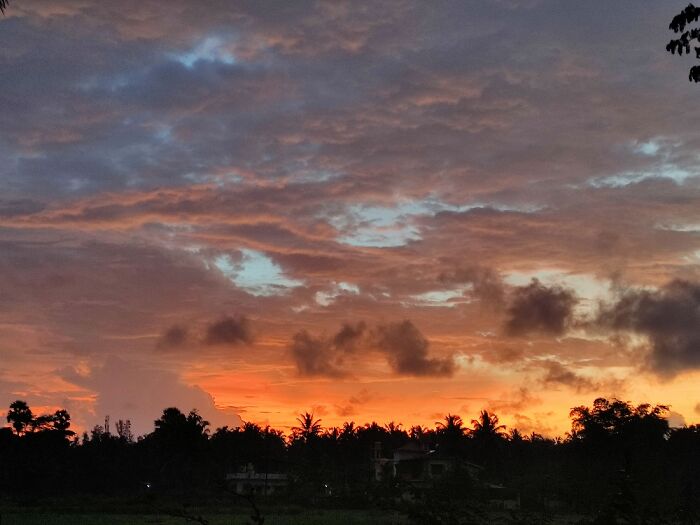 Indian Sunset On A Rainy Eve. Clicked This Just After The Drizzling Stopped.