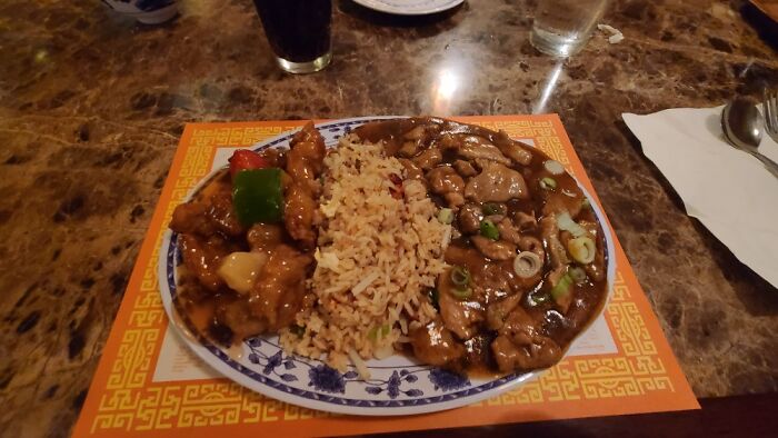 Teriyaki Pork, Sweet & Sour Chicken And Fried Rice