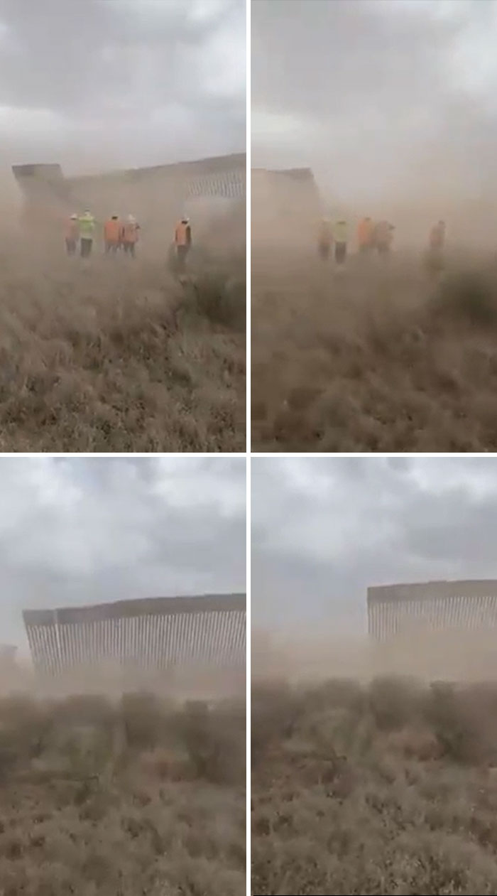 Us/Mex Border Wall Section Collapses - Hurricane Hanna - 26 July 2020
