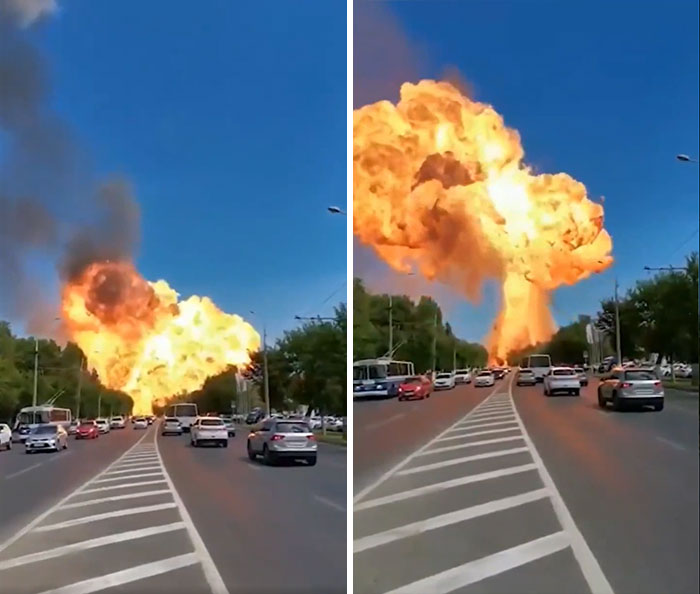 Another Angle Of The Gas Station Explosion In Volgograd
