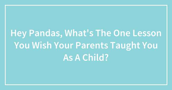 Hey Pandas, What’s The One Lesson You Wish Your Parents Taught You As A Child? (Closed)