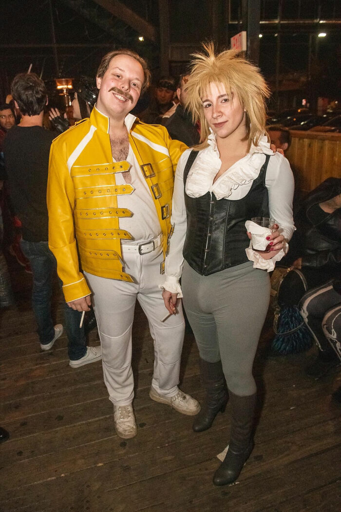 My Wife And I As Freddie Mercury And Jarrett The Goblin King A Couple Years Ago, She Ended Up Winning The Costume Contest